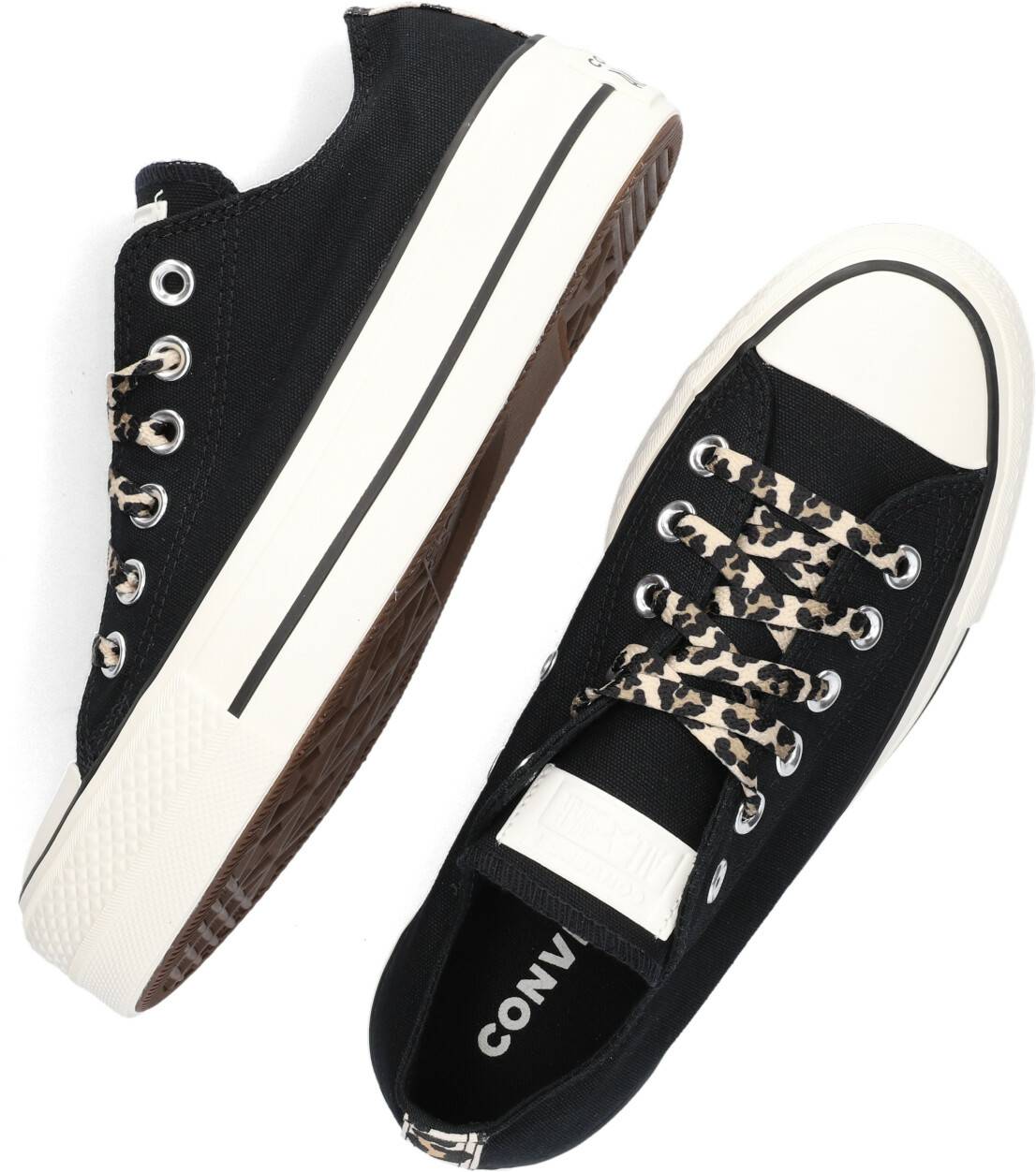 Converse Chuck Taylor All Star LiftPlatform Low Top Archive Print black/light fawn/egret Sneakers