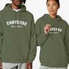 Converse Sweatshirt WORDMARK BRUSHED BACK FLEECE olive Jerséis hombre