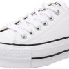 Converse Chuck Taylor All Star Lift Clean Leather Ox Wwhite/black/white Sneakers