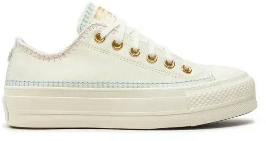 Converse Chuck Taylor All Star Lift Platform Crafted Stitching Sneakers beige Sneakers