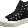 Sneakers Converse Chuck Taylor All Star Lift Platform SuedeStuds black/light gold/egret