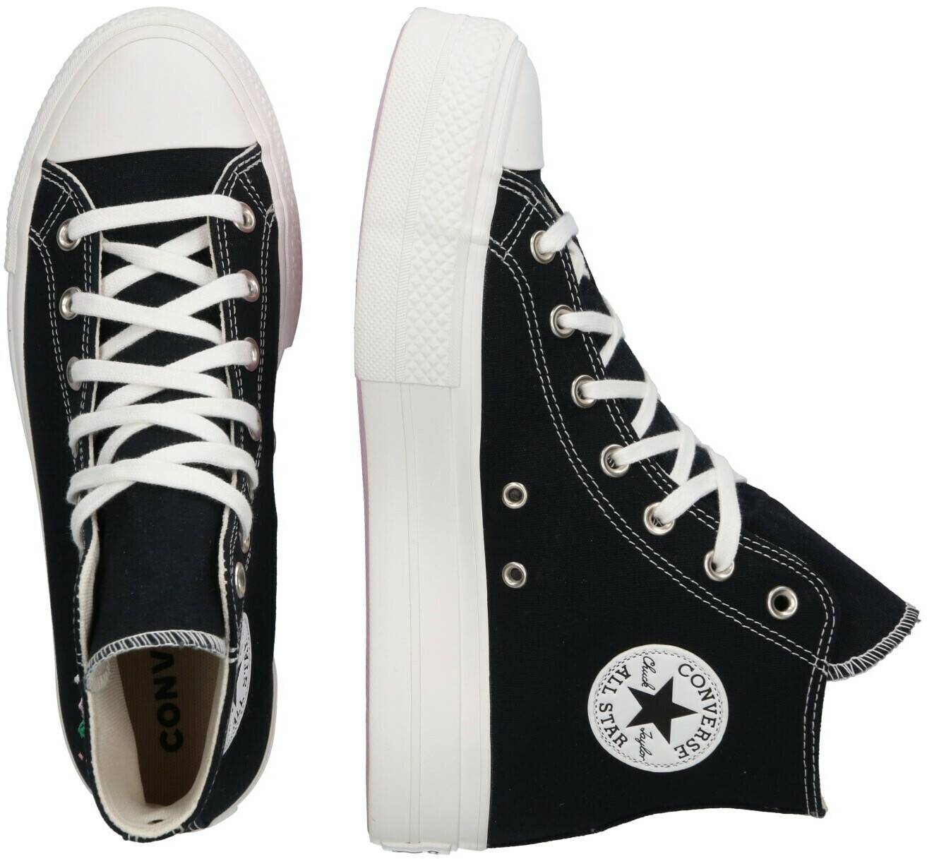 Sneakers Converse Chuck Taylor All Star Lift Platform Embroidered Crystalsm Women black/wintage white